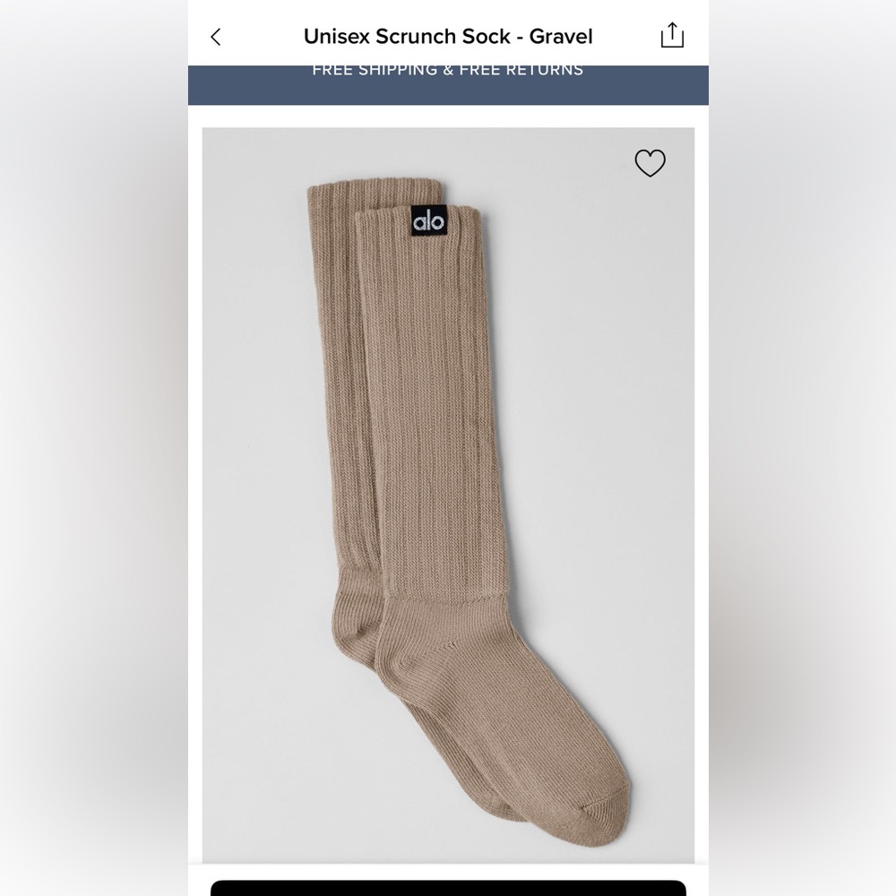 ALO Yoga Women's Tan Casual Socks - Picture 2 of 2
